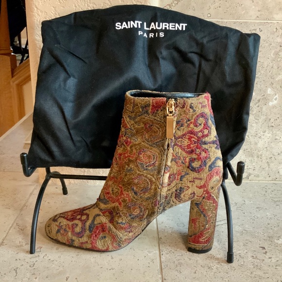 NWT Yves St Lauren boots, sz 7 1/2, fabric YSL PRICE DROP!!! - Picture 6 of 7